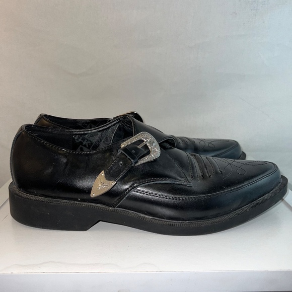 T.U.K. - Men's Western Buckle Loafer - A8652 - Black Leather Jam - Saint Laurent - Picture 6 of 15